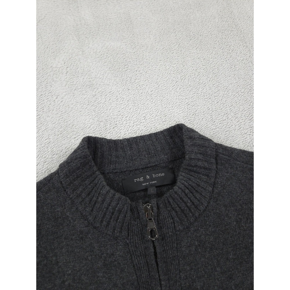 Rag Bone Wool Jacket Mens Large Full Zip Utility Field Snap Button - Picture 4 of 7